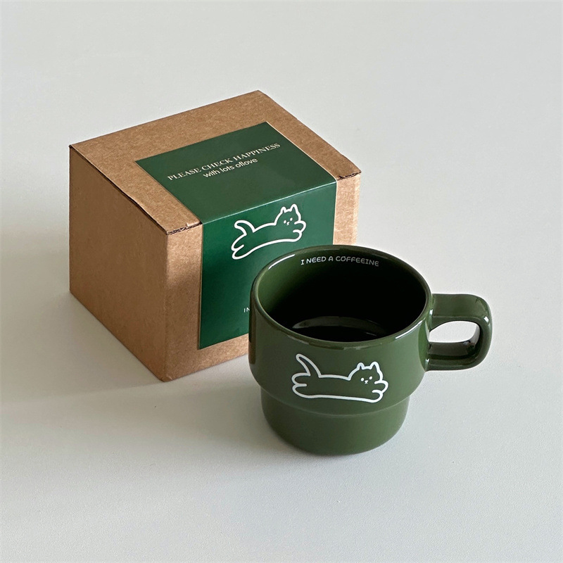 生日礼品女生可爱猫咪杯子ins风情侣闺蜜伴手礼物陶瓷咖啡杯水杯|undefined