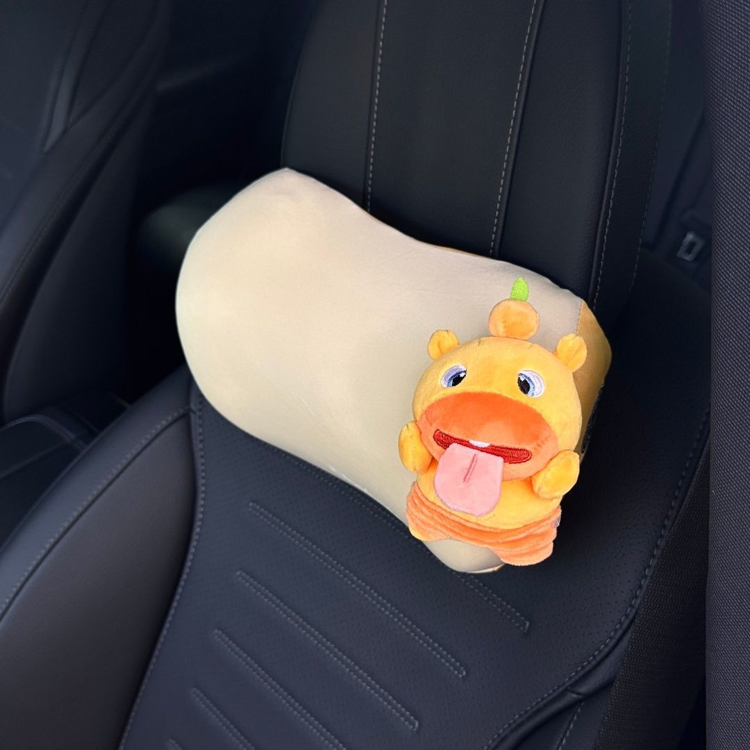 Capybara Lulu Car Headrest Neck Pillow Car Seat Cushion Car Pillow for Women Car Interior Pillow Lumbar Support Set