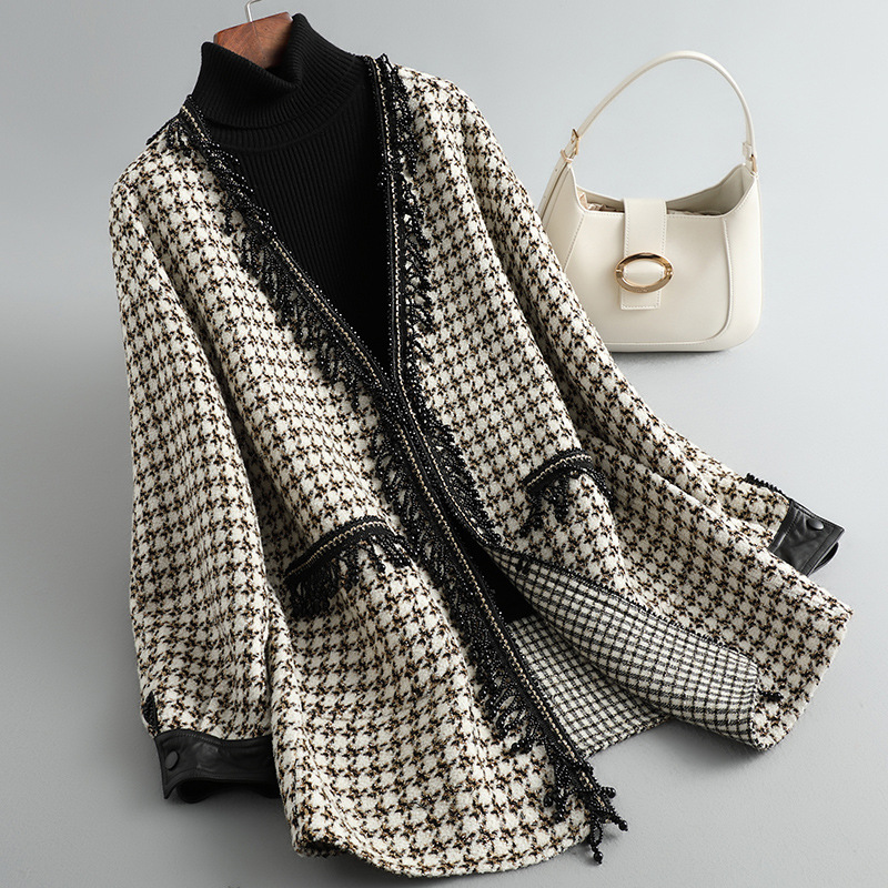 法式小香风短款羊毛呢外套女装 2025秋冬装新款双面羊绒呢子大衣