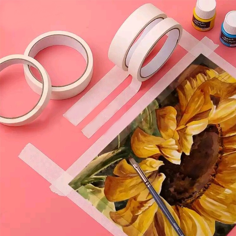 美纹纸胶带批发白色高粘遮蔽单面美纹胶表面可书写可定制皱纹纸