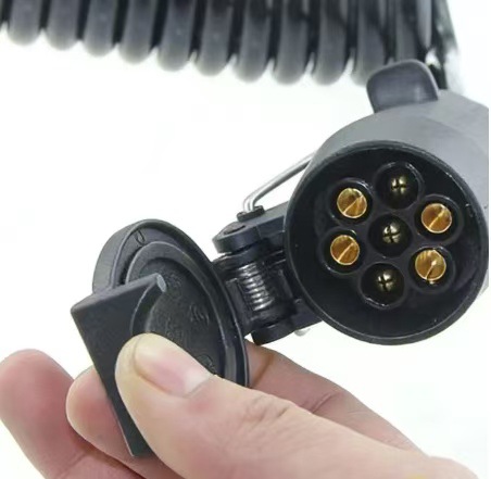 European-Style 7-Pin Trailer Power Conversion Interface Aluminum Alloy Socket 7-Hole Tail Light Brake Light Signal Connector