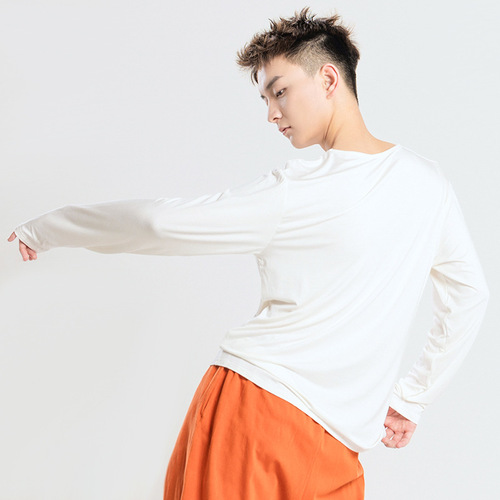 Dancer's Song Dance Clothing Men's Art Examination Clothing Modern Dance Practice Clothing Modal Bodysuit Long Sleeve Dance Top