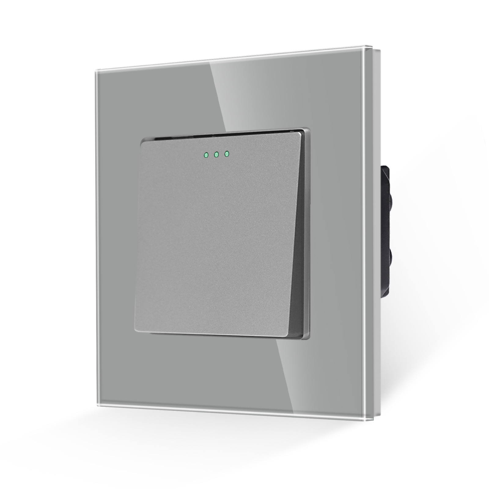 灰色1G机械开关德式插座欧式插座玻璃平板带接地俄罗斯CE认证