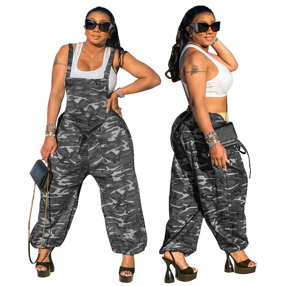 Mid Waist Waist Line Stretchy Elasticity Women'S Daily Streetwear Camouflage Ankle-Length