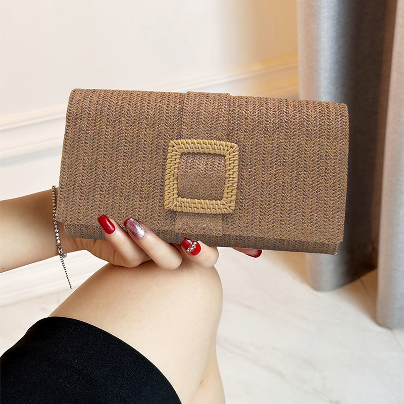 PVC Color Sólido Tejido Cuadrado Bolsos De Noche display picture 10