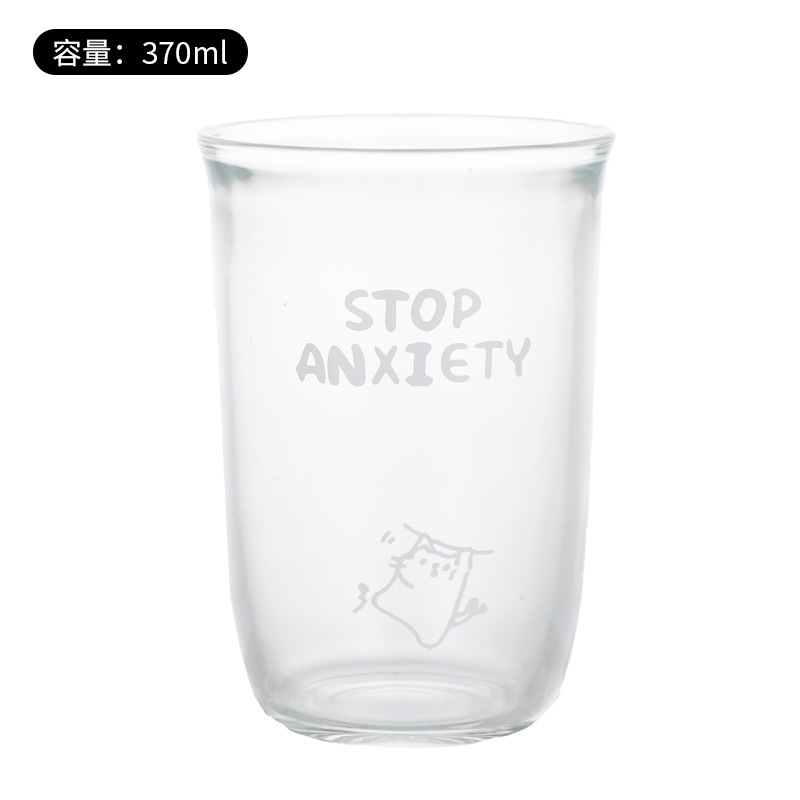 新款透明咖啡杯透明玻璃杯简约ins风家用水杯办公室创意卡通杯子|undefined