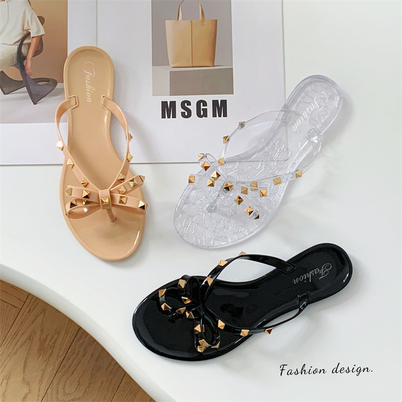 Foreign Trade Specializes in Butterfly Jelly Slippers, Simple and Fashionable Flip-Flops for Going Out and Living at Home, Flip-Flops Batch Foreign Trade Specializes in Butterfly Jelly Slippers, Simple and Fashionable Flip-Flops for Going Out and Living at Home, Flip-Flops Batch