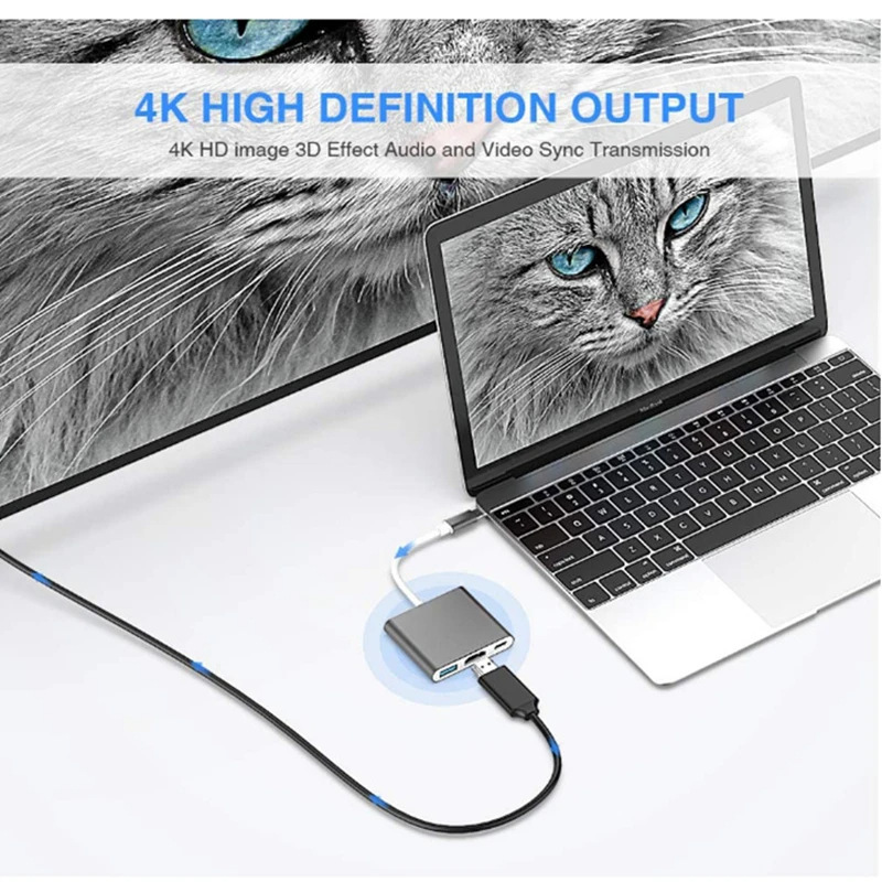 4K スリーインワン ドッキング ステーション 3.0USBC ドッキング ステーション ハブ ラップトップ携帯電話コンバータ アダプタ|undefined