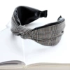 Black plaid knotted hairband