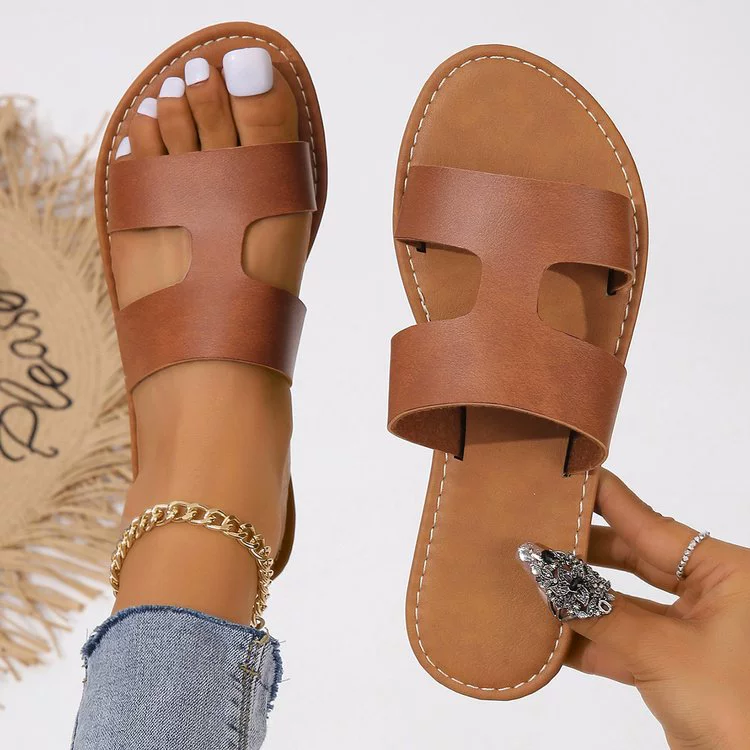 2024 Весенняя модная ниша на открытом воздухе пляжная обувь Простые универсальные сандалии Модные Повседневные тапочки на плоской подошве