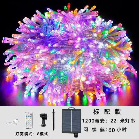 Солнечные цветные огни на улице влагостойкие LED автоматические красочные дворовые балконные гирлянды, окутывают деревья, огни автомат