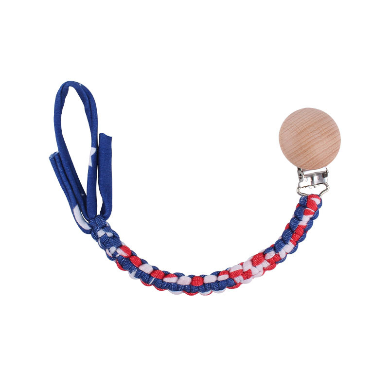 Suministros para bebés Clip de pezón de haya DIY bebé creativo tejido a mano color mezclado pezón cuerda cadena anti-caída