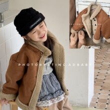 2025童装冬装新款儿童韩版皮毛一体棉衣女童冬款外套棉服 6598