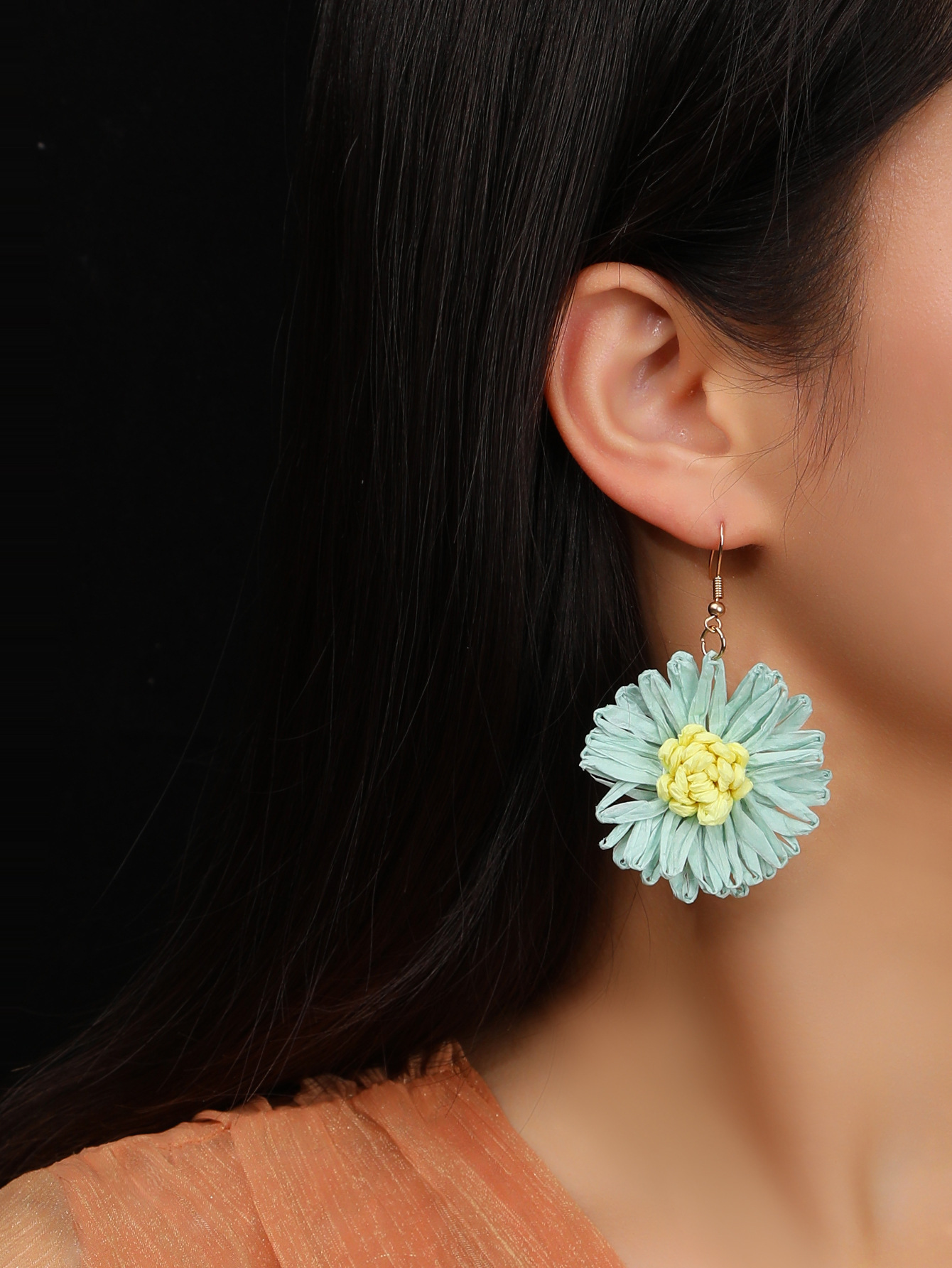 1 Pair Elegant Sweet Flower Raffia Drop Earrings display picture 1