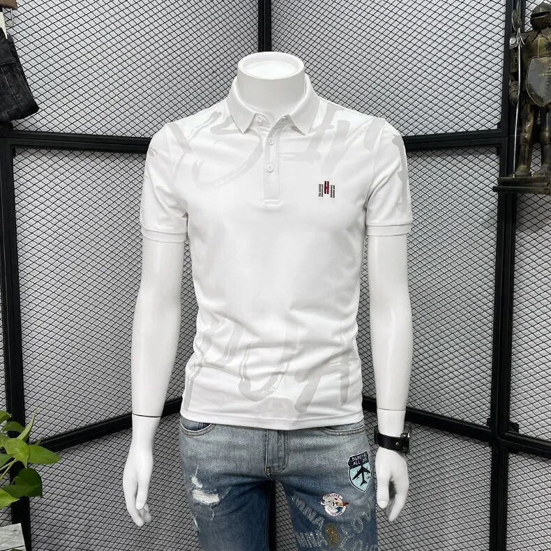 Polo Shirt Men's New Authentic Fashionable Brand All-match Lapel T-shirt Summer High-end Fashionable Slim-fit Handsome Short-sleeved Men Polo Shirt Men's New Authentic Fashionable Brand All-match Lapel T-shirt Summer High-end Fashionable Slim-fit Handsome Short-sleeved Men