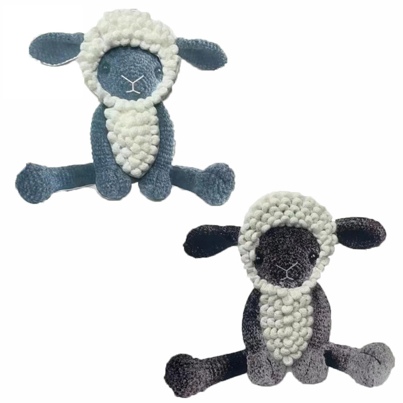 钩织小绵羊手勾毛刺绣贴布绣服装童装编织辅料补丁绣花章批发