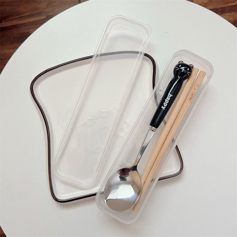 검은 고양이 젓가락 (투명 상자)