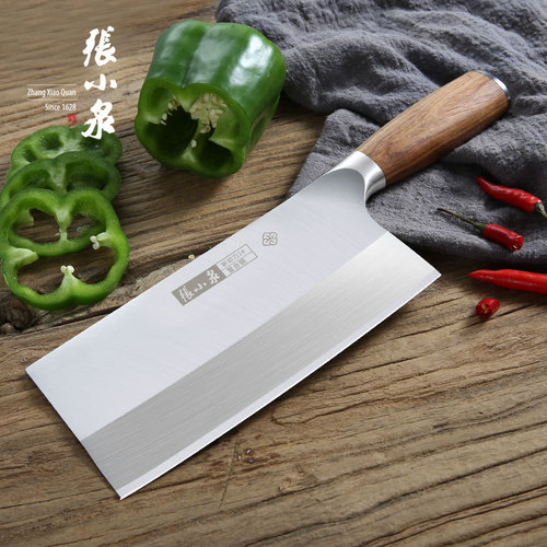 Zhang Xiaquan Marked Artisan Stainless Steel Three-in-One Steel Forged Bone-Slicing and Vegetable-Chopping Dual-Purpose Knife with Non-Slip Wooden Handle