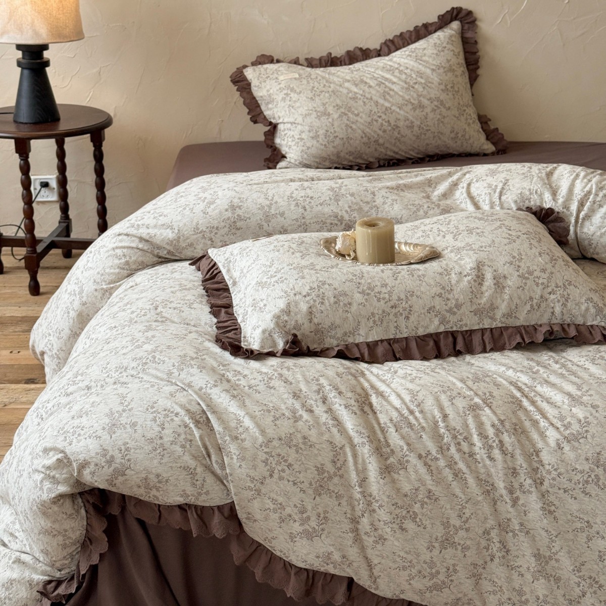 Nordisch-französischer Vintage-Boho-Stil, frischer, schlichter, aus reiner Baumwolle gefertigter A-Qualität-Strick-Bettbezug, weich und hautfreundlich für ein angenehmes Schlafen ohne Kleidung._voghion.com