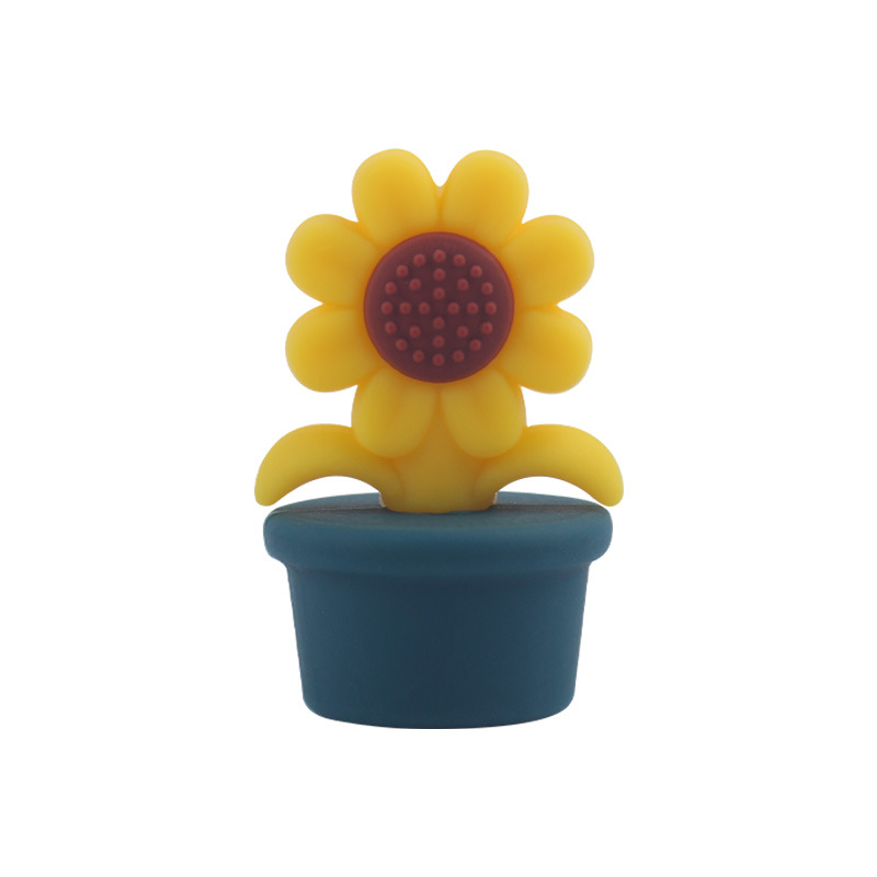 Nuevo bebé suministros de dibujos animados girasol mordedor creativo DIY bebé chupete cadena pulsera accesorios de juguete