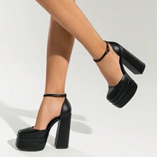 Q 51930 Mary Jane Chunky Heel Platform Wedding Shoes �ָ���
