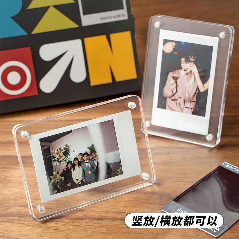 Poly Book of Acrylic Photo Frame Magnetic Transparent instax Fuji mini Special 3-inch Small Card Table