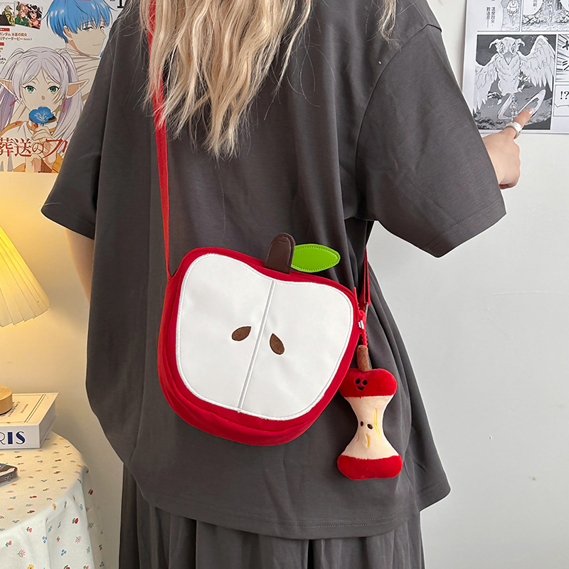 2025 New Multi-Purpose Creative Cute Red Apple Kt Cat Shoulder Bag, Stylish and Cute Underarm Small Backpack