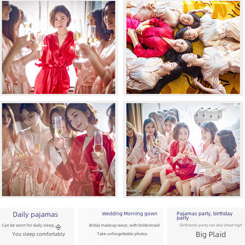 신부 가운, 가운, 여성 잠옷, 웨딩 메이크업, 신부 들러리 그룹, 웨딩 기모노, 가디건 목욕 가운, 긴팔 잠옷, 여성 가을