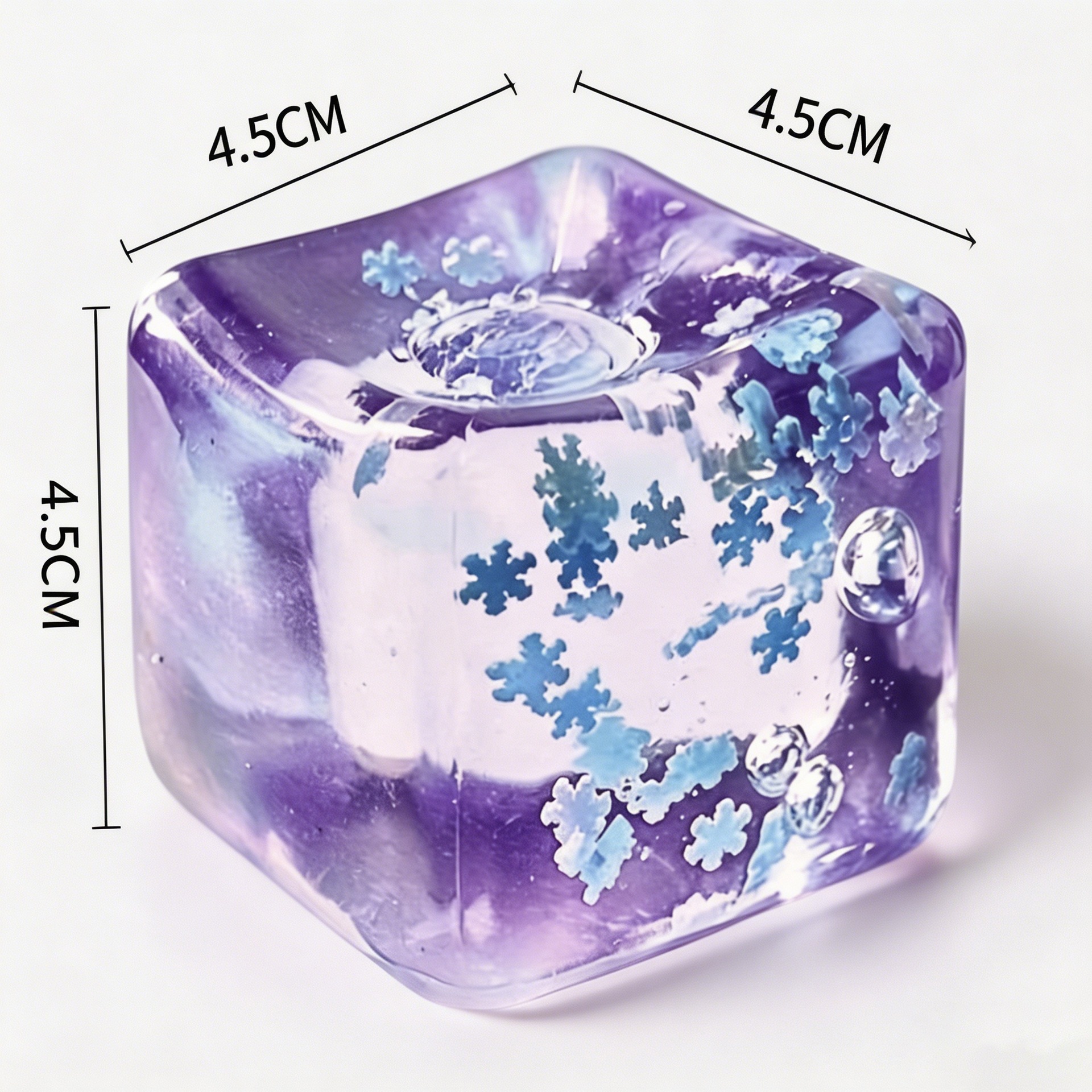4.5cm snowflake ice cube purple