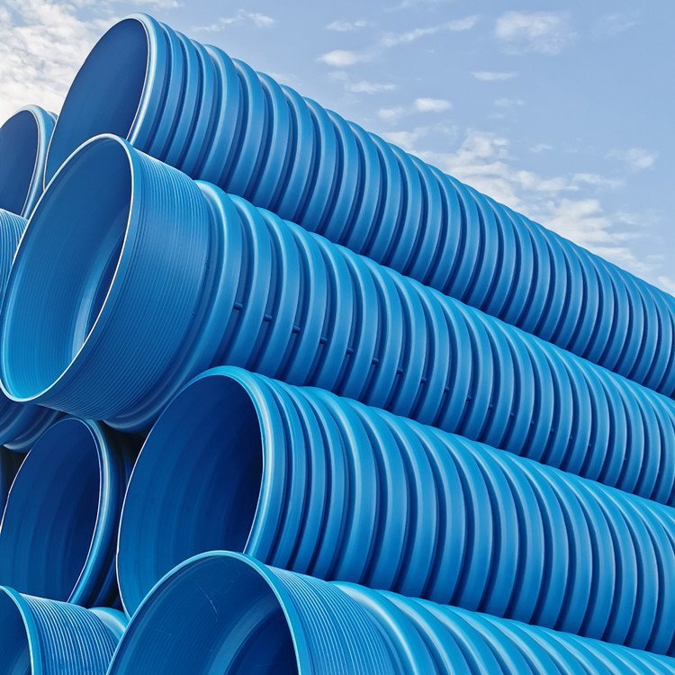 蓝色MUHDPE合金管 HDPE-M改性聚乙烯双壁波纹管DN300-DN800