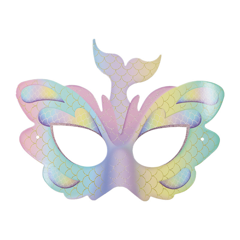 Tarjetas de papel DIY sirena carnaval nueva máscara para niños pintados máscara de mitad de cara fiesta espectáculo máscara de ojos al por mayor