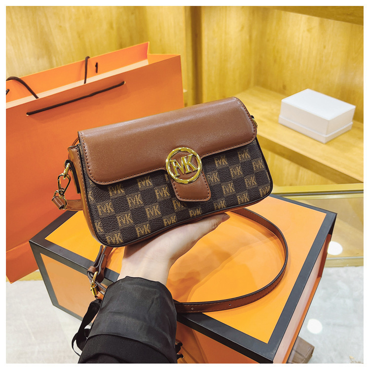 Borsa a tracolla Nicchia di personalità Nuova borsa a tracolla abbinata a colori con stampa retrò di alta qualità Borsa da donna per pendolarismo quotidiano_voghion.com