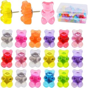 Factory Supply Creative Cartoon Cute Resin Bear Thumbtacks Cork Board Thumbtacks Photo Wall Decorative Nails Map Nails