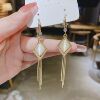 Long fashionable universal earrings with tassels, 2024 years, cat's eye, internet celebrity