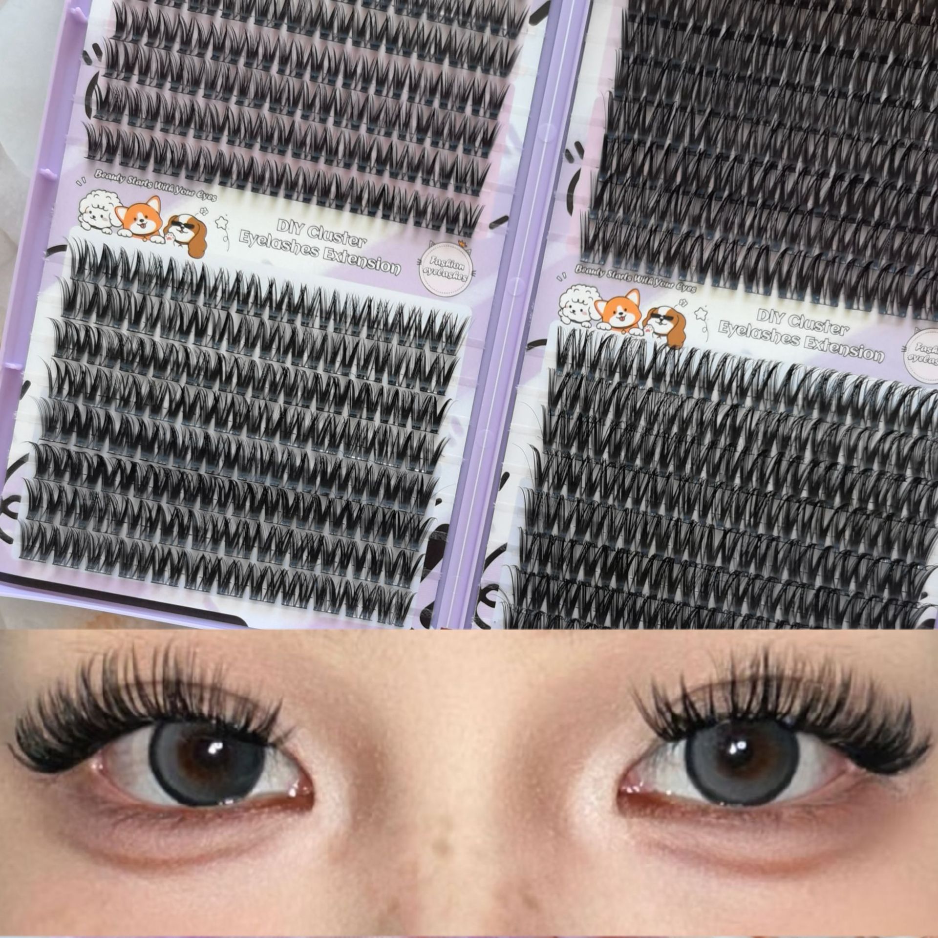 Nuevo conjunto de injerto de 10 filas MJ84 Amazon DIY en Europa y los Estados Unidos, pestañas falsas transfronterizas densas