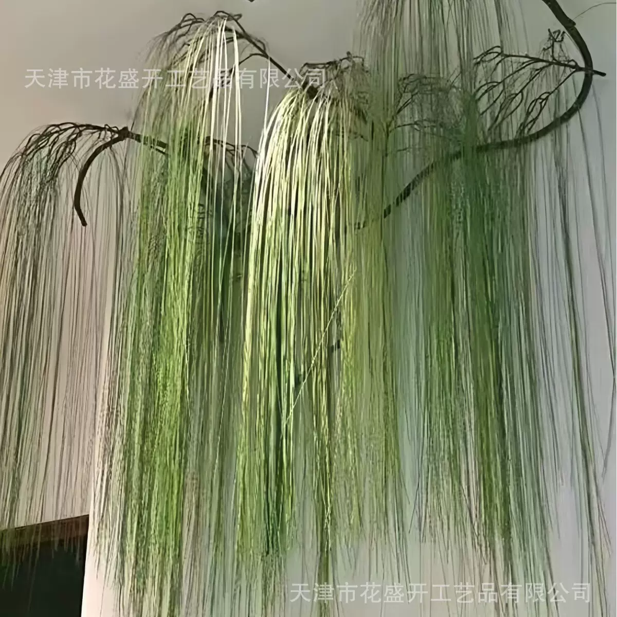 仿真垂柳 一帘幽梦垂吊绿植婚庆插花配材工程造景跨境厂家直销
