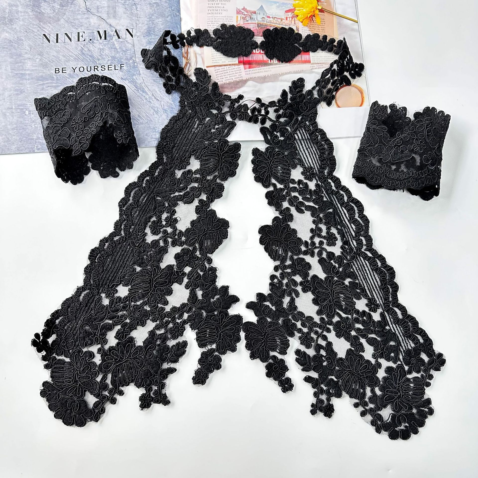 Tiempos delgados de encaje coreano de estilo universal in vestido de ropa de estilo camisa accesorios de decoración DIY joyas image 4