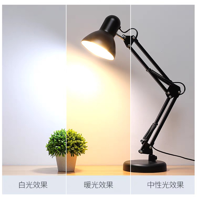 Lámpara de escritorio de protección ocular para estudiantes universitarios, escritorio de dormitorio, dormitorio, lectura junto a la cama, trabajo, luz LED americana para el hogar