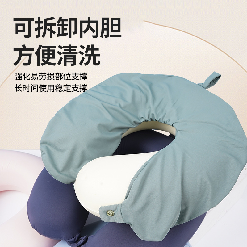 夏用アイスシルクU字型枕、肌に優しい低反発トラベルネックピロー、ポータブル飛行機ネックピロー、アイスシルク冷却U字型ネックピロー|undefined