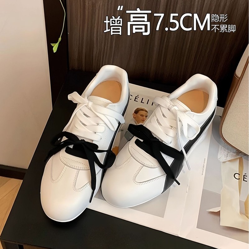 厚底内增高拼色德训鞋女2025年新款复古百搭舒适轻便休闲阿甘鞋|undefined