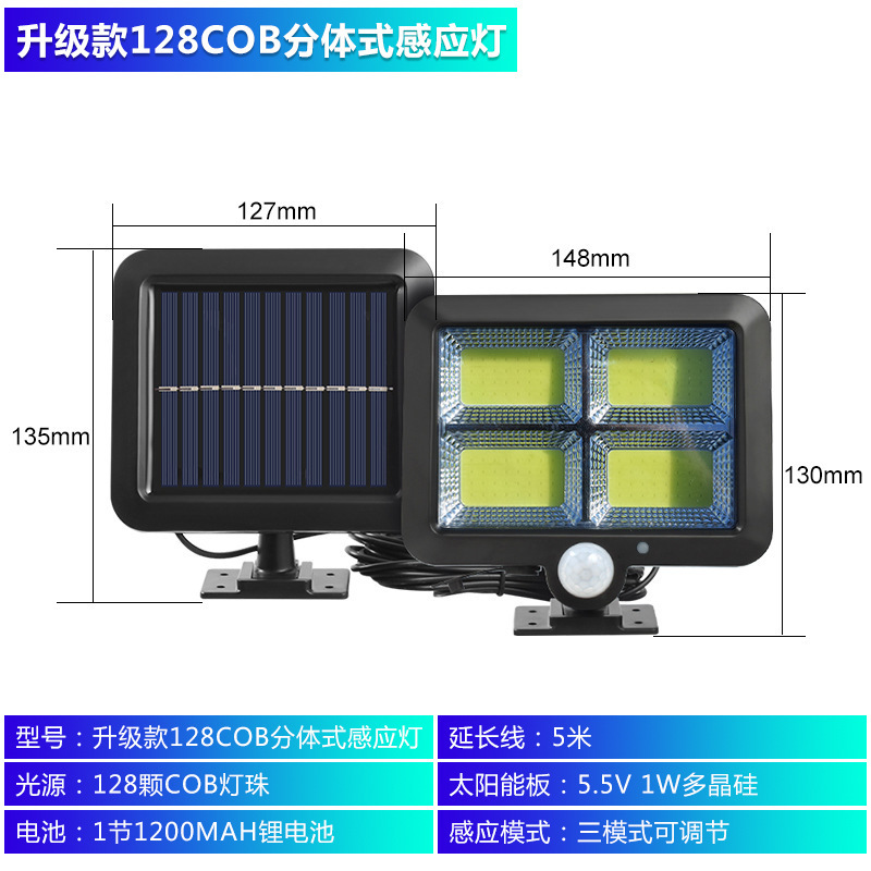 Nuevas luces solares, luces de jardín al aire libre, súper brillantes rurales, alta potencia, iluminación de inducción para el hogar impermeable interior, farola