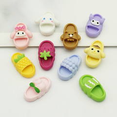 新款卡通拖鞋diy樹脂配件 奶油膠手機殼文具盒貼片手工髮飾品配飾