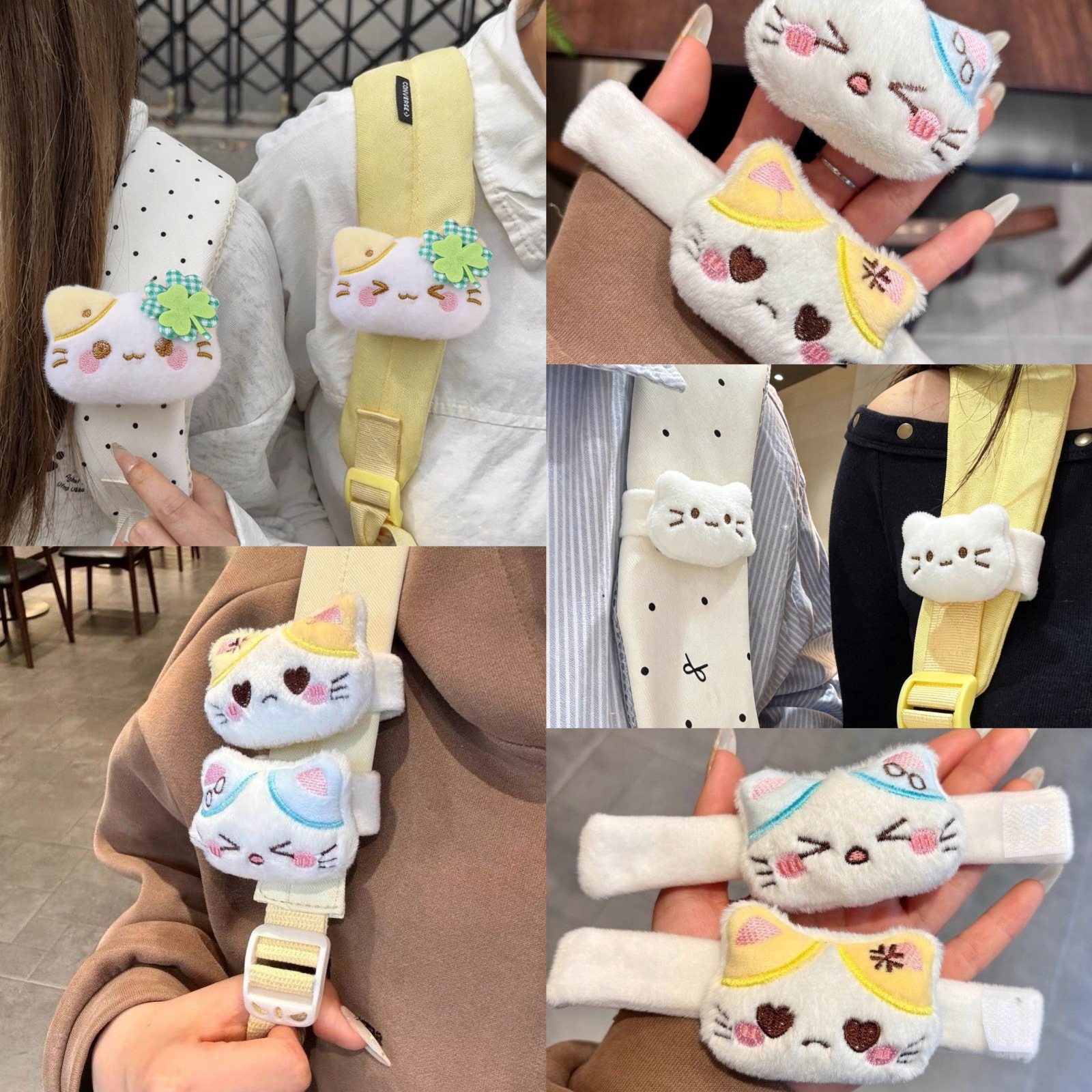 Japanese-style lucky cat Velcro bag accessory, perfect for girls, cute and unique gifts for best friends.