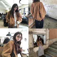珍妮同款2025秋季经典复古好版型夹克皮衣咖色花苞廓型外套女薄款