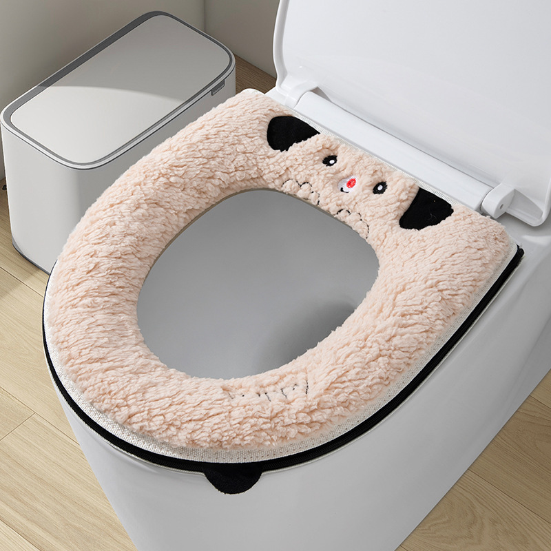 オールシーズン対応のユニバーサルトイレマット、冬用厚手トイレカバー、家庭用トイレマット、ジッパー付き防水保温便座|undefined