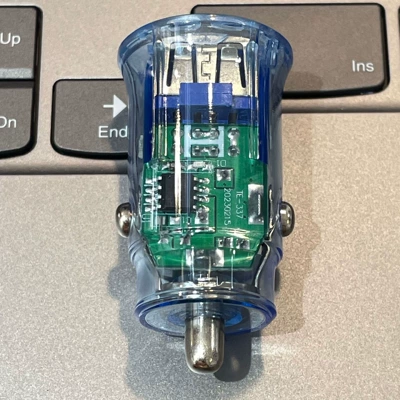 Mobil şarj cihazları head 3.1a smart one-to-two dual - transparent-blue