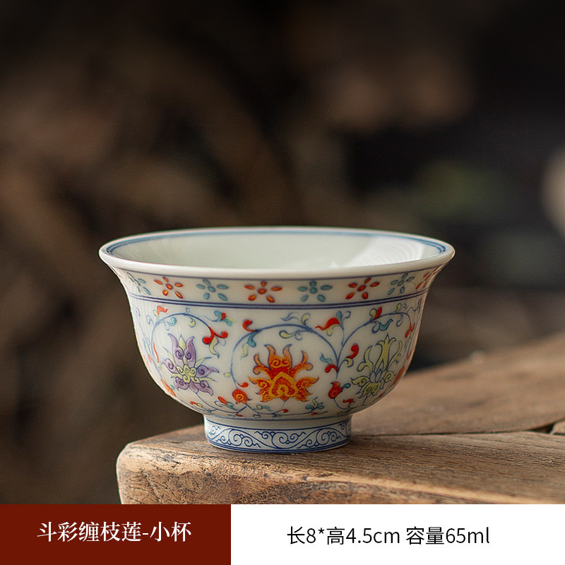 景德镇青花釉下彩三才悬停盖碗茶杯三件套功夫茶具高端套装伴手礼|undefined