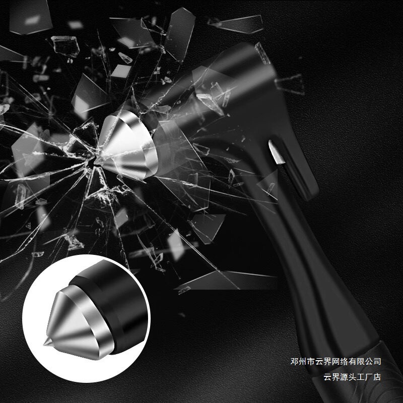 Yunjie Car Safety Hammer Window-Breaking Tool Aluminum Alloy Fire Escape Vehicle Emergency Multi-Functional Life-Saving Hammer
