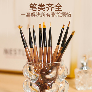Manicure Brush Set, Line Pen, Light Therapy Pen, Acrylic Rod Flower Smudge Gradient Pen, Nail Polish Glue, Dedicated to Nail Salons