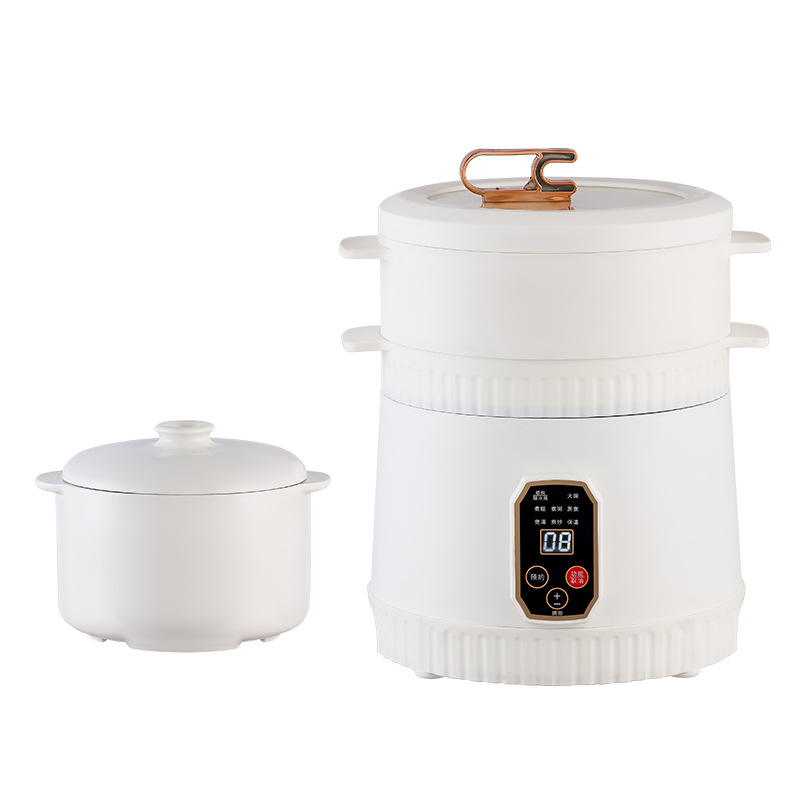 지능형 싱글 포트 2L + 세라믹 스튜 컵 1L + 찜기